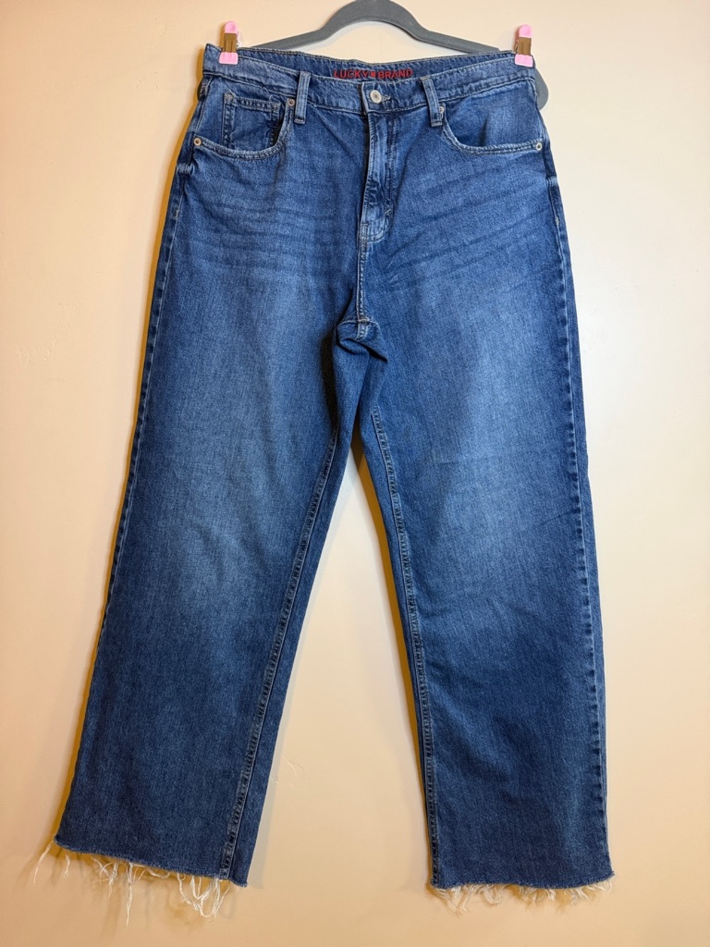 Lucky Brand Men’s Dark-Mid Blue Straight Jeans